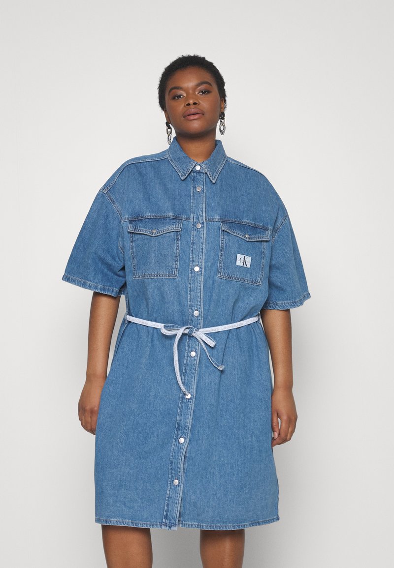 Calvin Klein Jeans Plus UTILITY BELTED SHIRT DRESS Denim dress