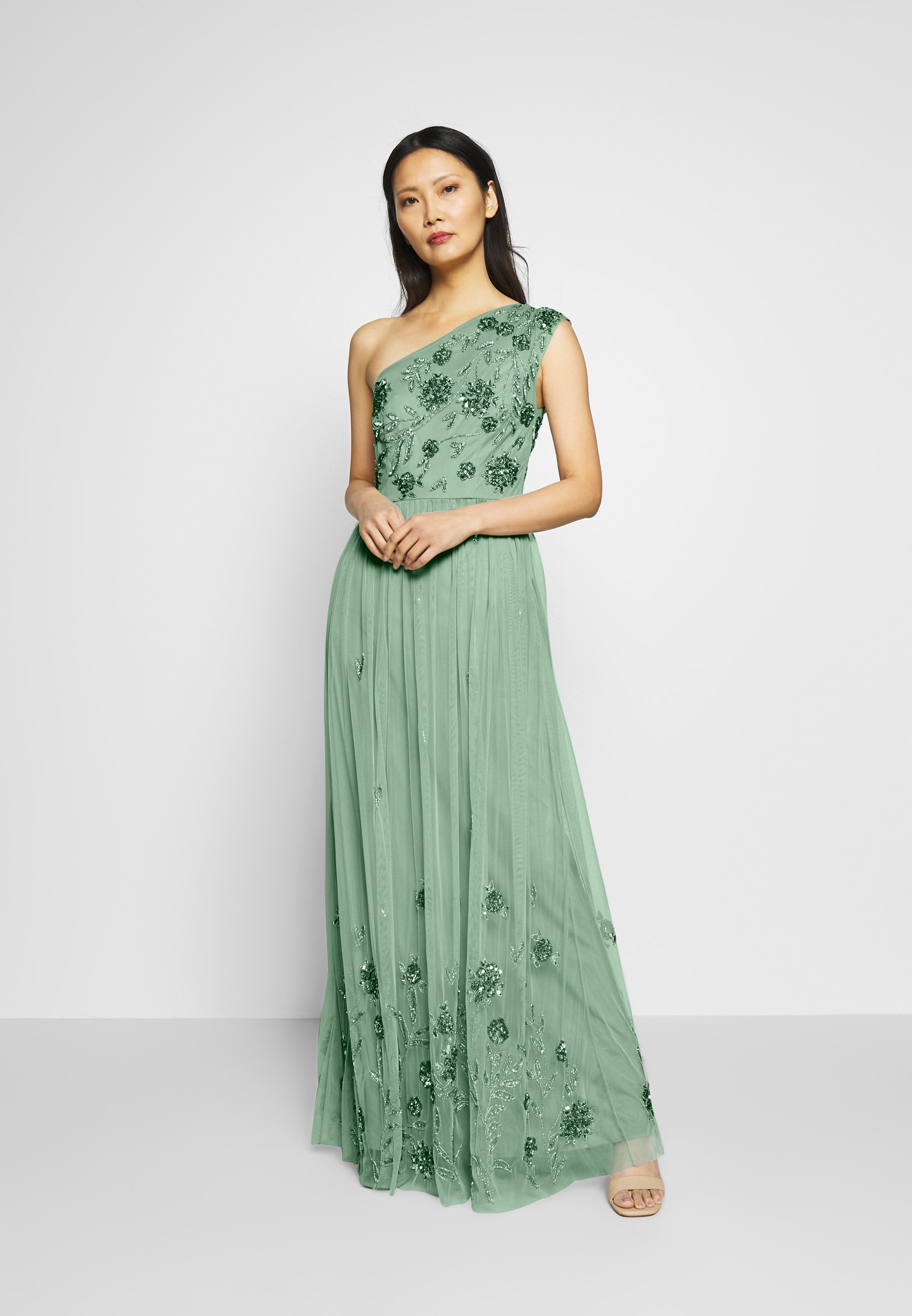 maya embroidered maxi dress Maya Floral Embroidery & Faux Button Front Maxi Dress main image 0