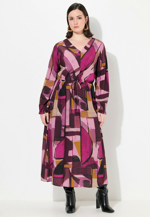 GEOMETRIC PRINT LONG SLEEVE - Maxikleid