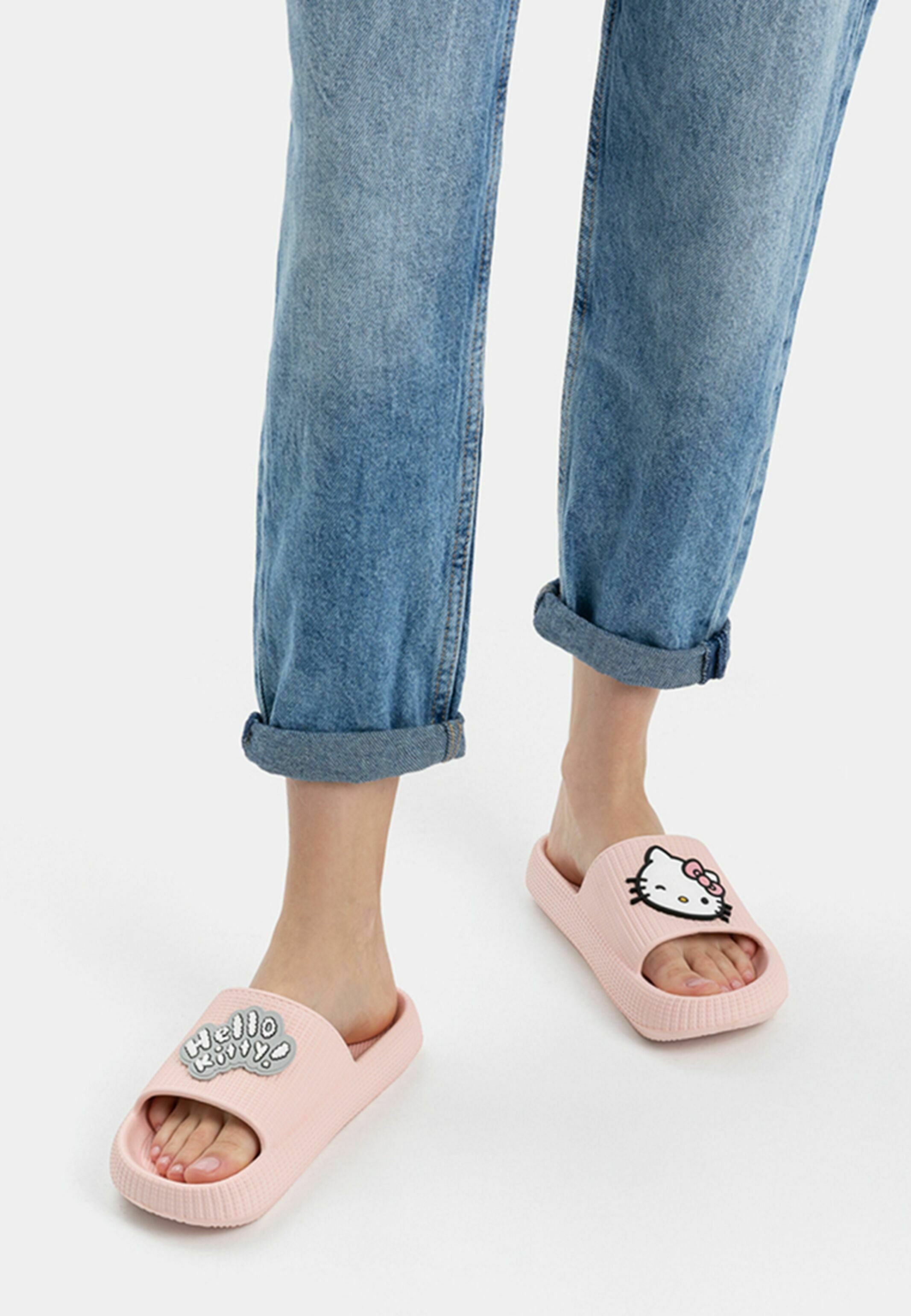 Bershka HELLO KITTY - Badslippers - pink/donkerroze - Zalando.be