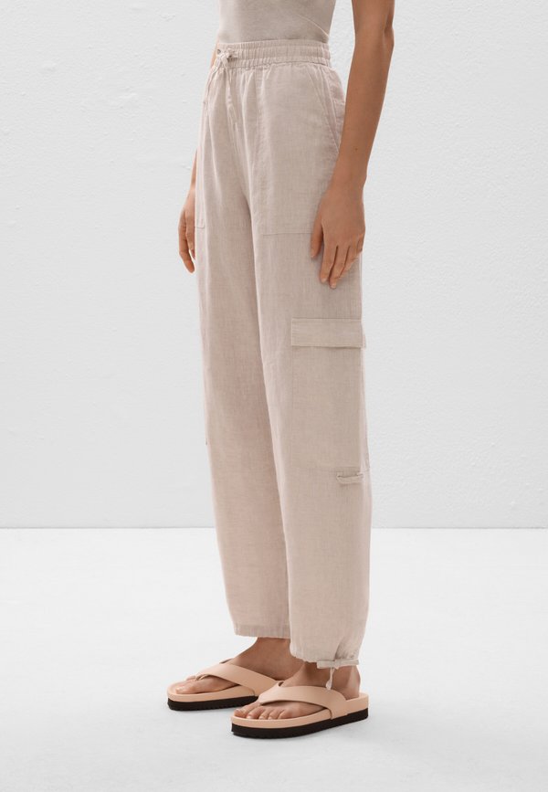 LINEN CARGO - Cargohose - stone