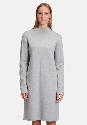 STEHKRAGEN - Strickkleid - light silver melange