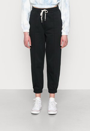 EMBROIDERED FRENCH TERRY PANT - Pantalones deportivos - black