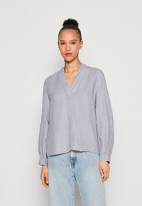 Marc O'Polo BLOUSE STAND UP COLLAR WITH V-NECK LONG SLEEVE - Tunika - nordic sea