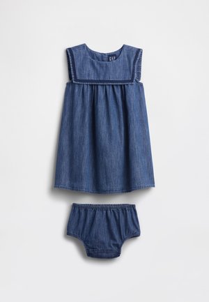GAP X DOEN BABY & TODDLER DENIM SAILOR DRESS - Farkkumekko - medium indigo