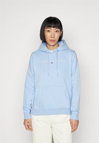 Tommy Jeans LINEAR HOODIE - Felpa - moderate blue
