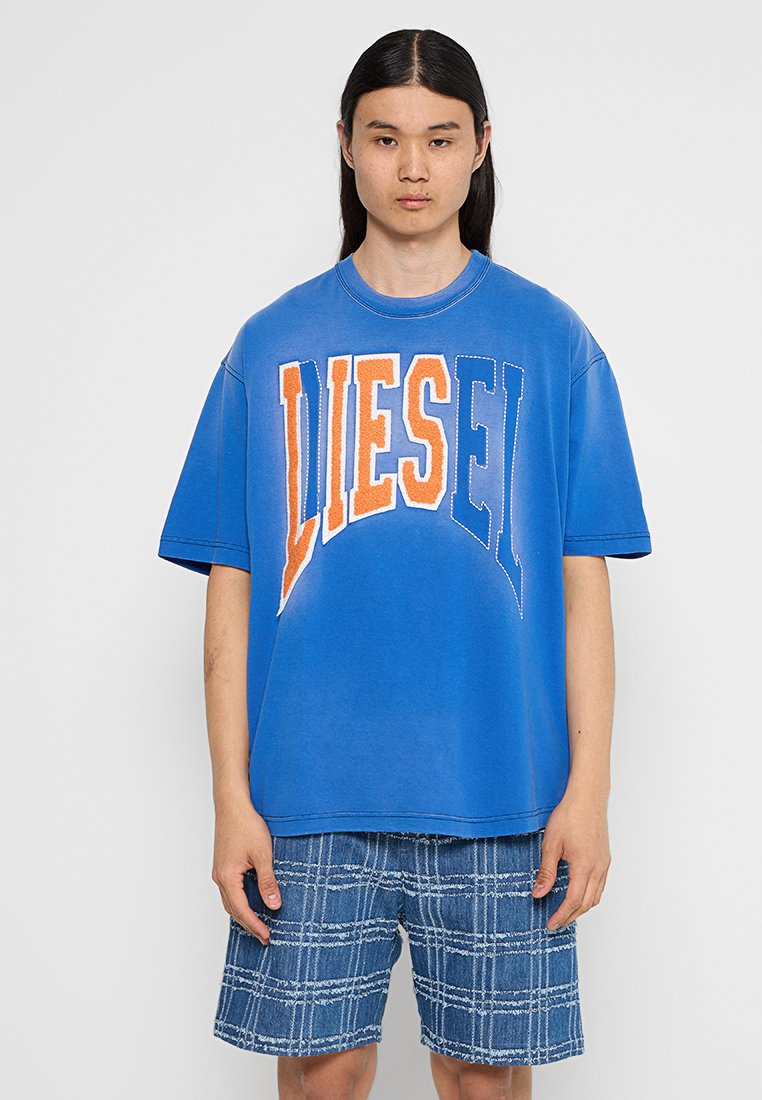 Diesel T-shirt print blauw
