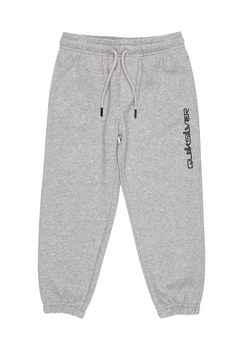 Lichtgrijze sweatpants van een zachte katoenmix, met een elastische tailleband met trekkoord, taps toelopende manchetten en een zwart logo op de zijkant gedrukt.