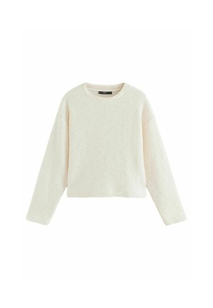 REGULAR FIT - TEXTURED BOUCLE HEAVYWEIGHT CREW NECK - Pullover - neutral
