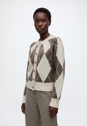 YAS YASJOHI - Gilet - oatmeal pattern taupe gray pristine harlequin