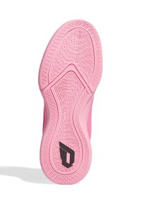 Light pink sneaker sole with a textured surface, featuring a zigzag pattern and a black logo accent. Rounded shape with pronounced edges.