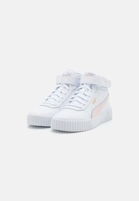 Puma CARINA MID - Sneakers alte - white/frosty pink/gold