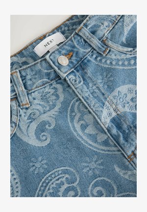 Next, REGULAR FIT - HIGH WAIST MOM SHORTS . - Shorts di jeans - denim blue paisley