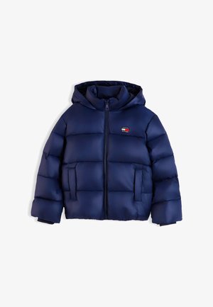 Tommy Hilfiger, HOODED SHINY PUFFER JACKET UNISEX - Χειμωνιάτικο μπουφάν - dark blue