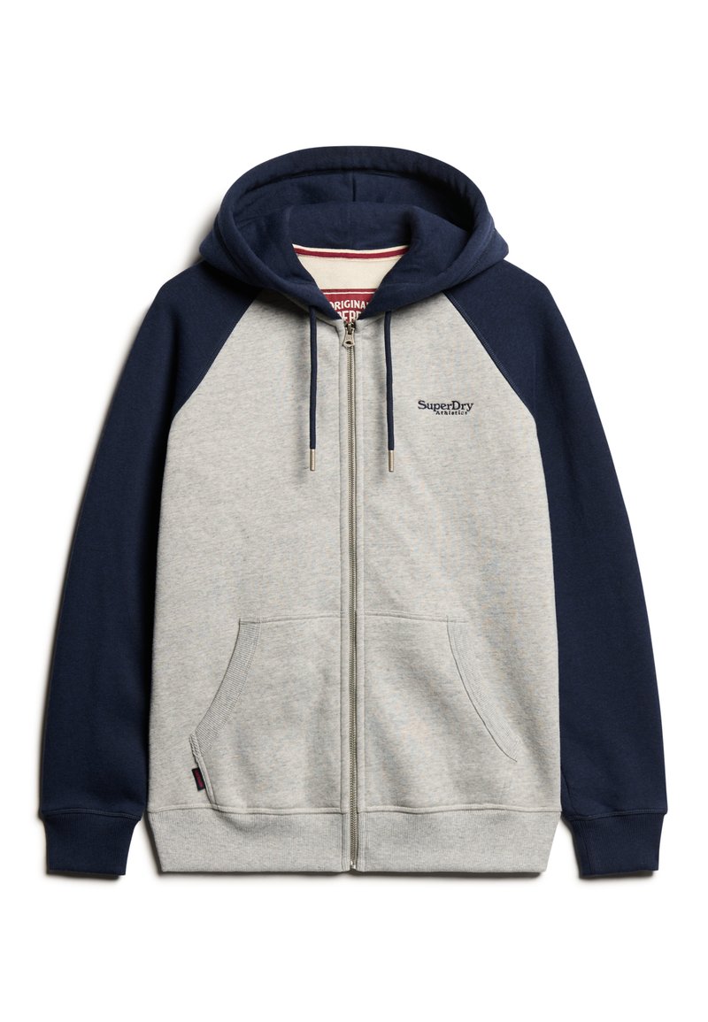 Veste Baseball Superdry Homme Taille L Grise - Occasion Très Bon état, Style Varsity, En Coton