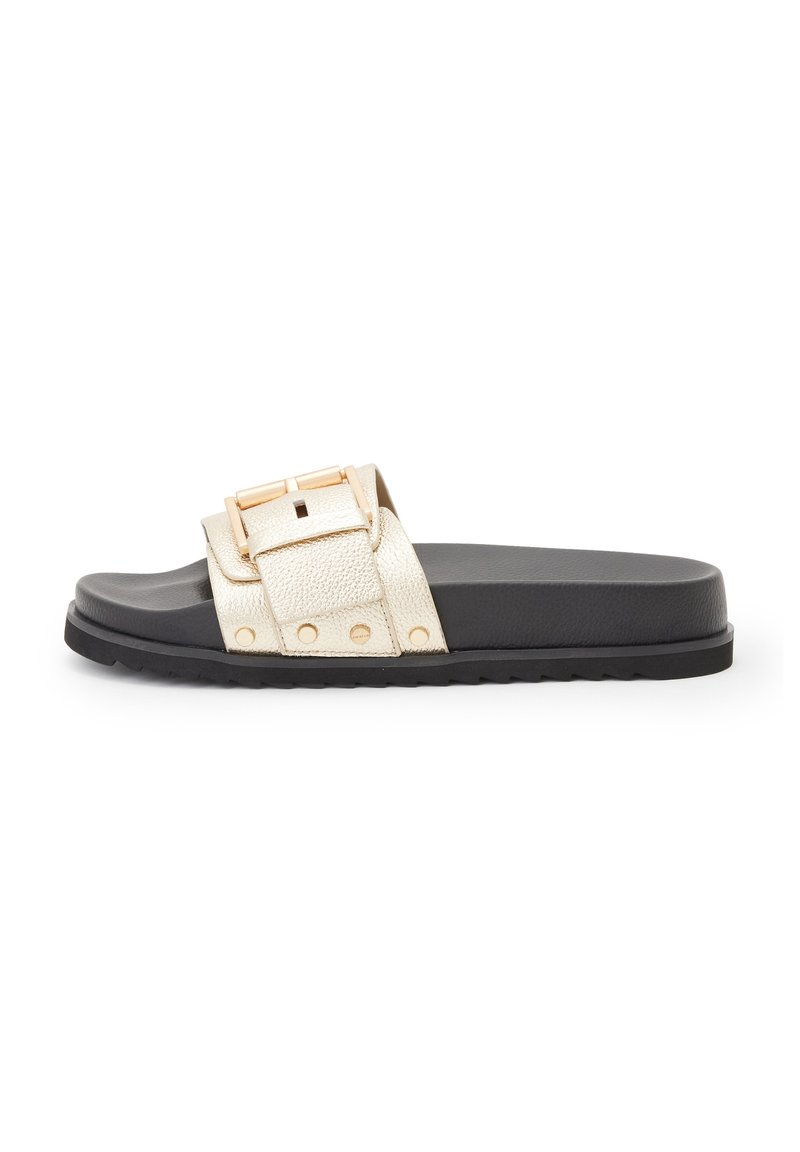 AllSaints ELLIE STUD - Pantolette flach - metallic gold