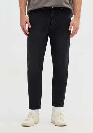 Terranova PANTALONE JEANS LUNGO TINTA UNITA - Jeans Tapered Fit - nero denim