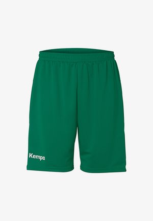 Grønne sportsshorts lavet af glat, let materiale med en elastisk linning. Har et lille hvidt "Kempa" logo på venstre ben.