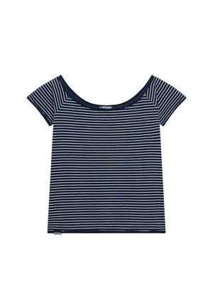 Superdry & Co, SUPERDRY BARDOT SHORT SLEEVE OFF SHOULDER TOP.. - T-Shirt print - off white stripe