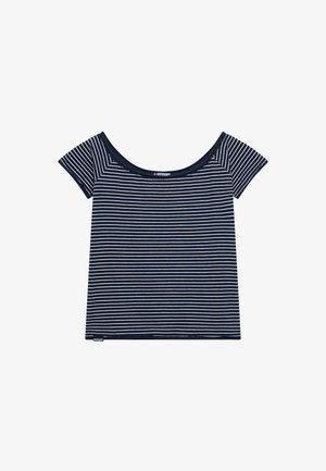 Superdry & Co, SUPERDRY BARDOT SHORT SLEEVE OFF SHOULDER TOP.. - T-Shirt print - off white stripe