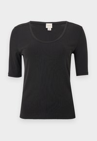 SCOOP DRAPY - Basic T-shirt - black