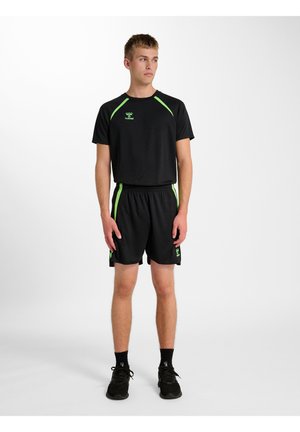 HMLLEAD 2 0 - Kurze Sporthose - black/green gecko