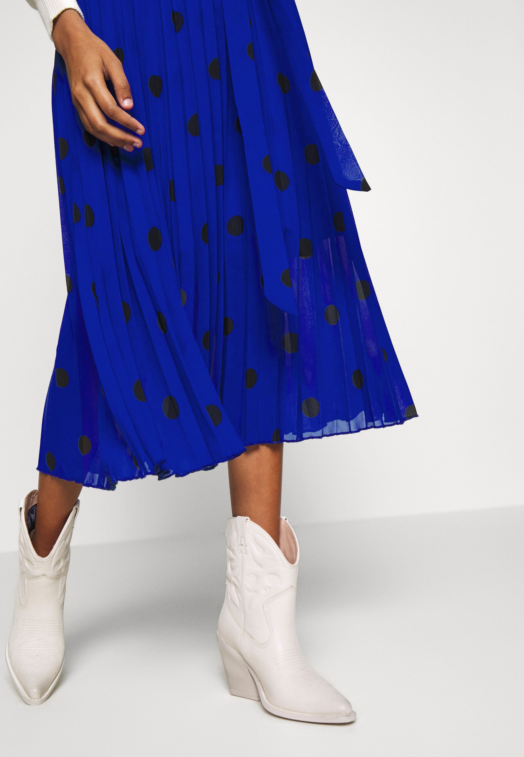 Dorothy Perkins SPOT PLEAT MIDI SKIRT A line skjørt blue Dorothy Perkins SPOT PLEAT MIDI SKIRT - A-line skjørt - blue