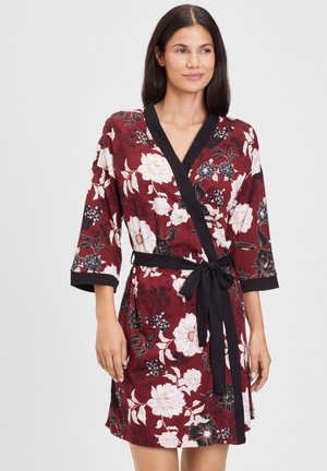 s.Oliver Bademantel - bordeaux/schwarz