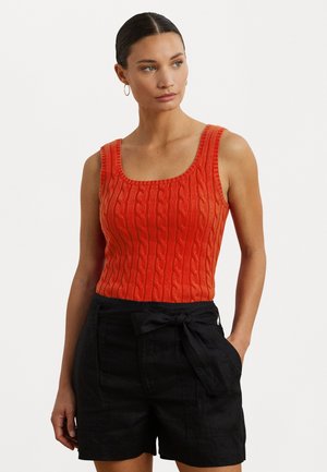 Lauren Ralph Lauren Cable Knit Sleeveless Jumper - Débardeur - bright vermilion