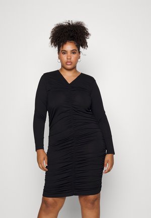 NMCEMRE  RUCHING  CURVE - Vestido de cocktail / Vestido de festa - black
