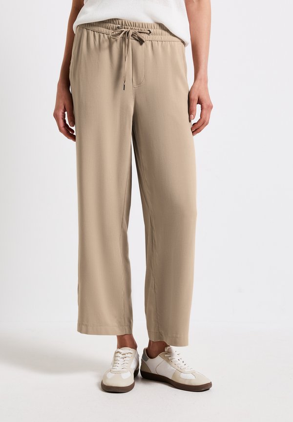 WIDE LEG - Stoffhose - beige