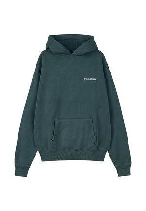 Pegador, LOGO OVERSIZED HOODIE BLACK - Sweat à capuche - washed dark teal white