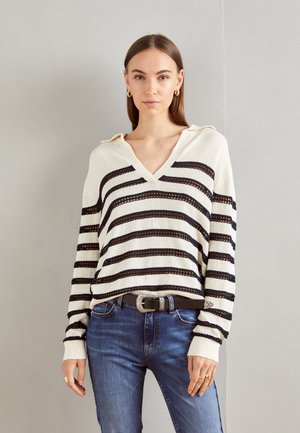 Minus MILEONIE COLLAR KNIT PULLOVER - Strickpullover - s gardenia ...