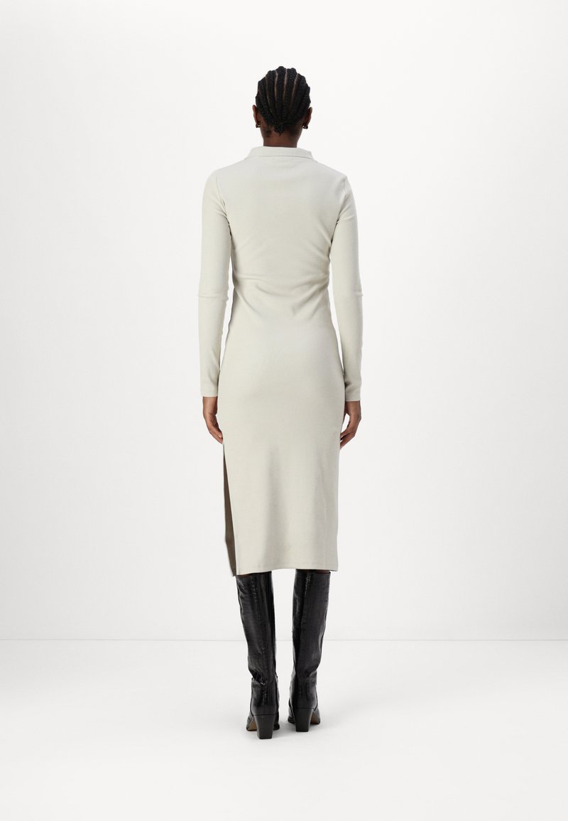 Calvin Klein Jeans LONG SLEEVES DRESS - Jumper dress - pelican/off-white -  Zalando