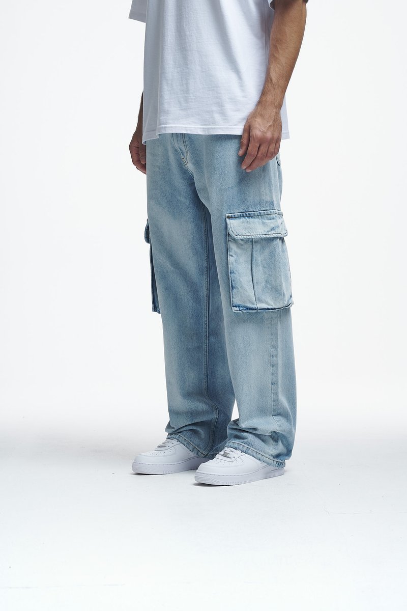 2Y Studios BELUN BAGGY - Vrećaste traperice - light blue