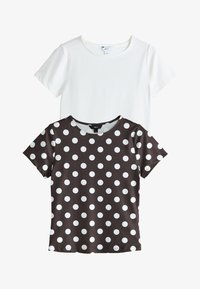 Non selezionato, white & brown polka dot