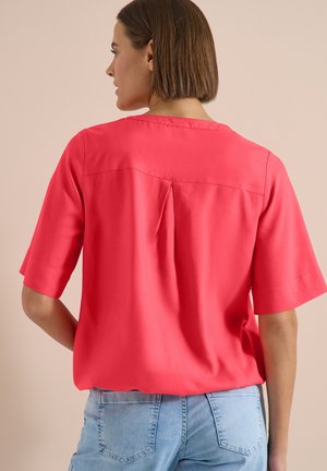 Cecil, KURZARM BLUSE MIT SPLIT NECK - Blouse - coral