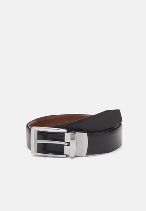 LEATHER REVERSIBLE - Belt - black/cognac