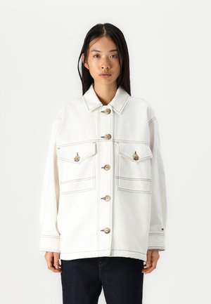 OVERSIZED UTILITY JACKET - Denimová bunda - ecru
