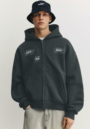 DAN DA DAN - Cipzáras pulóver - dark grey
