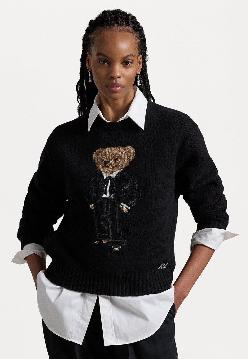 Polo Ralph Lauren POLO BEAR WOOL-BLEND CREWNECK SWEATER - Striktrøje - black