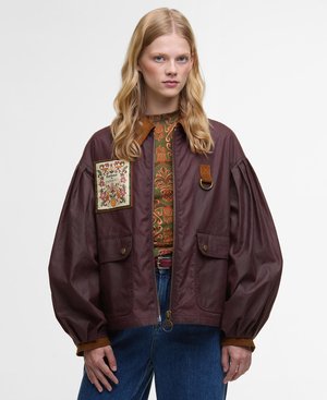 BARBOUR FARM RIO THAIS WAX JACKET - Light jacket - bordeaux/cream