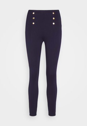 Anna Field Punto leggings with button detail - Leggings - dark blue