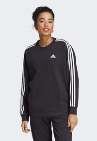 adidas Sportswear ESSENTIALS 3 STRIPES - Mikina - black white