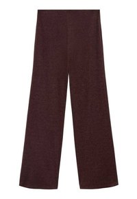 Dark brown wide-leg pants made from soft, breathable fabric. Features a simple design with a loose fit and no visible hardware or accents.