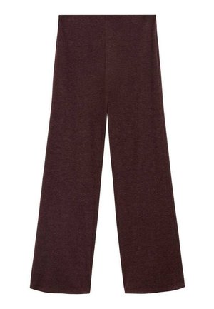 Dark brown wide-leg pants made from soft, breathable fabric. Features a simple design with a loose fit and no visible hardware or accents.