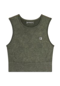 Freddy SENZA MANICHE - Top - beetle green used