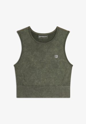 Freddy SENZA MANICHE - Top - beetle green used