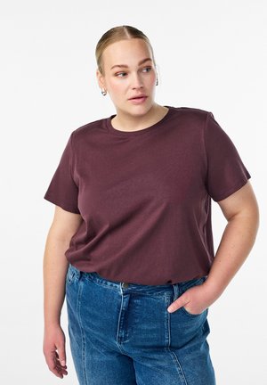 MIT SCHULTERPOLSTERN - T-shirt basic - fudge