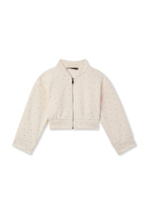 Felpa con zip - bianco lana